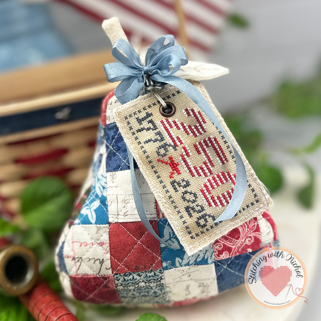 FREE Quilted Postage Stamp Pear Template