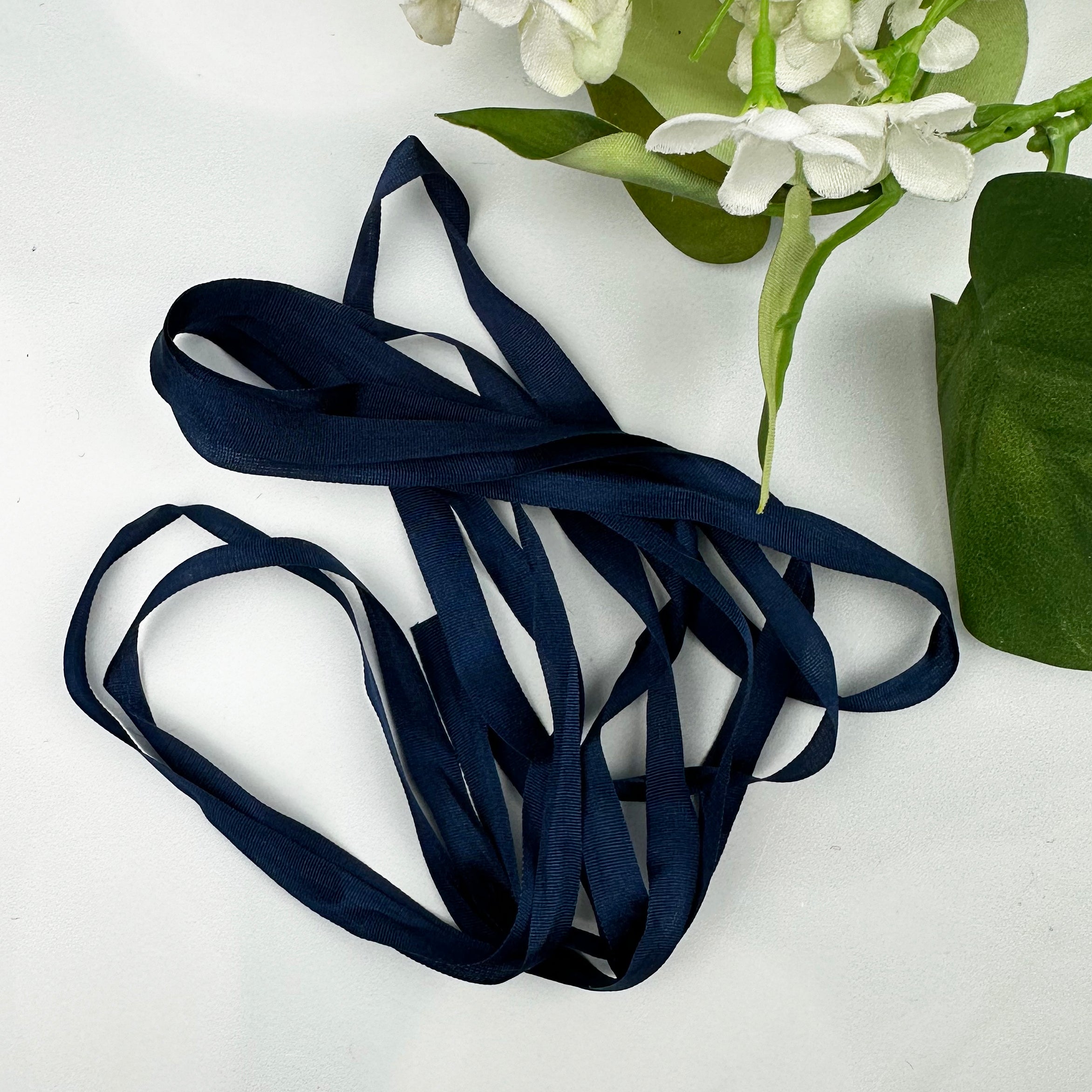 1/4" Silk Ribbon - Navy Blazer