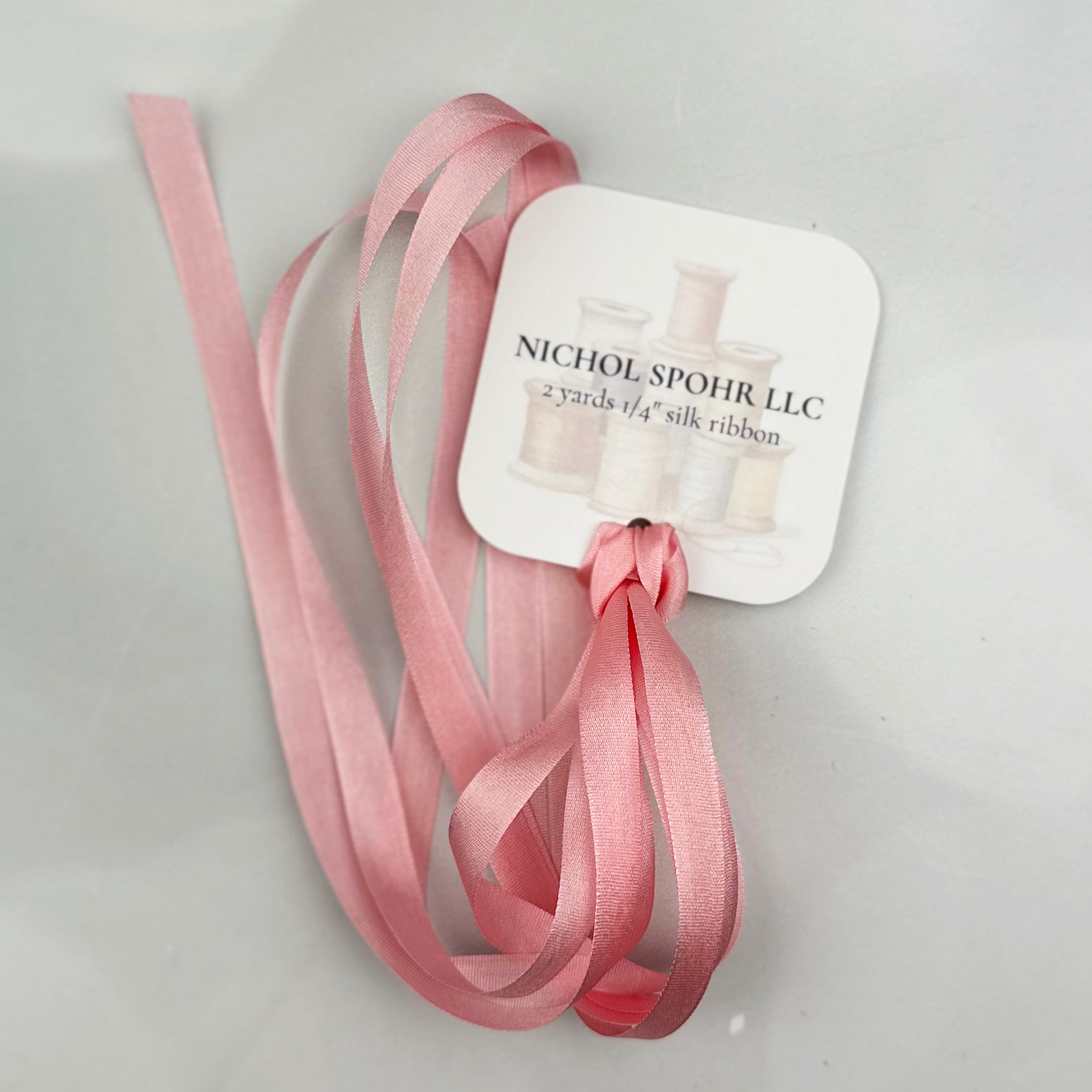 1/4" Silk Ribbon - Rose Quartz