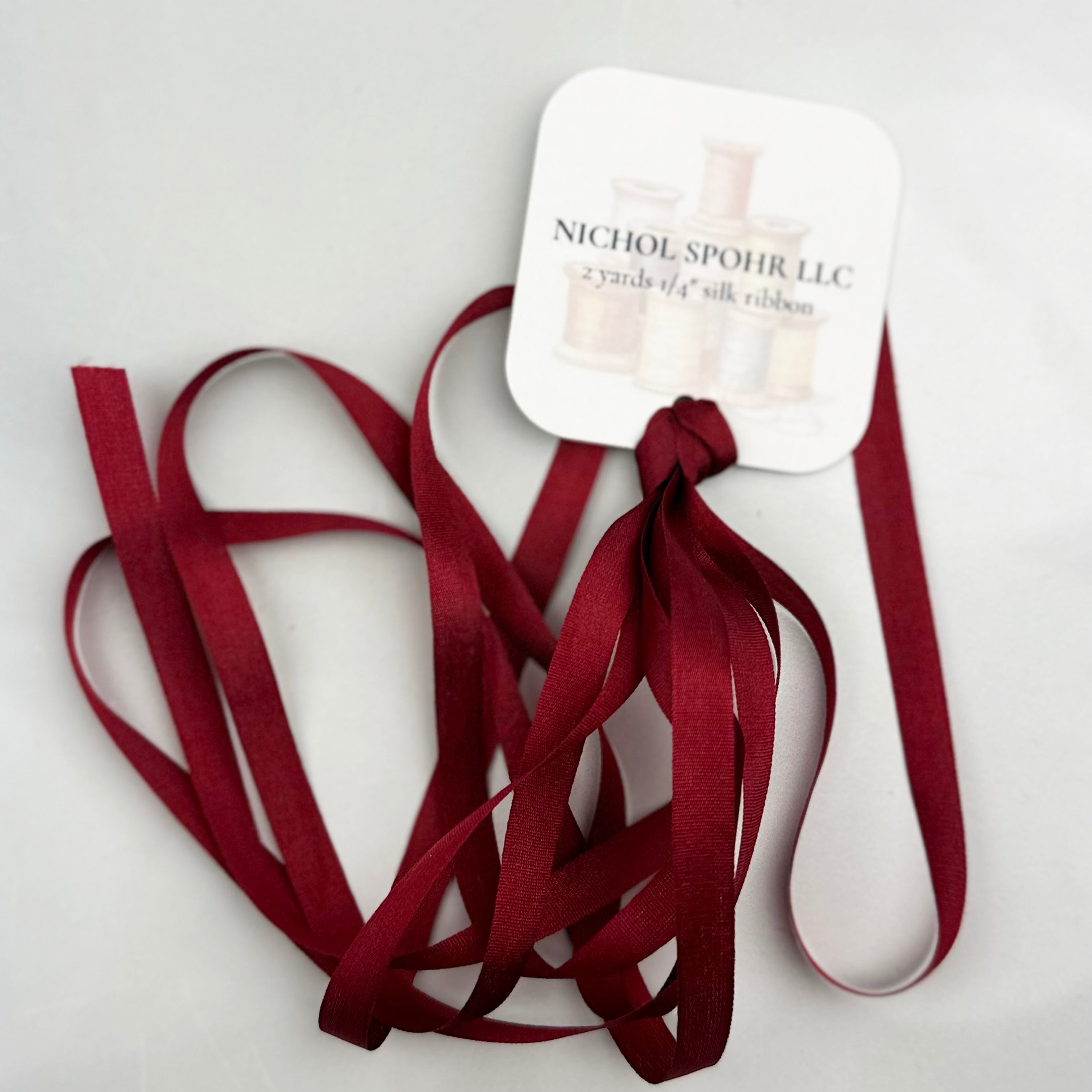 1/4" Silk Ribbon - Burgundy