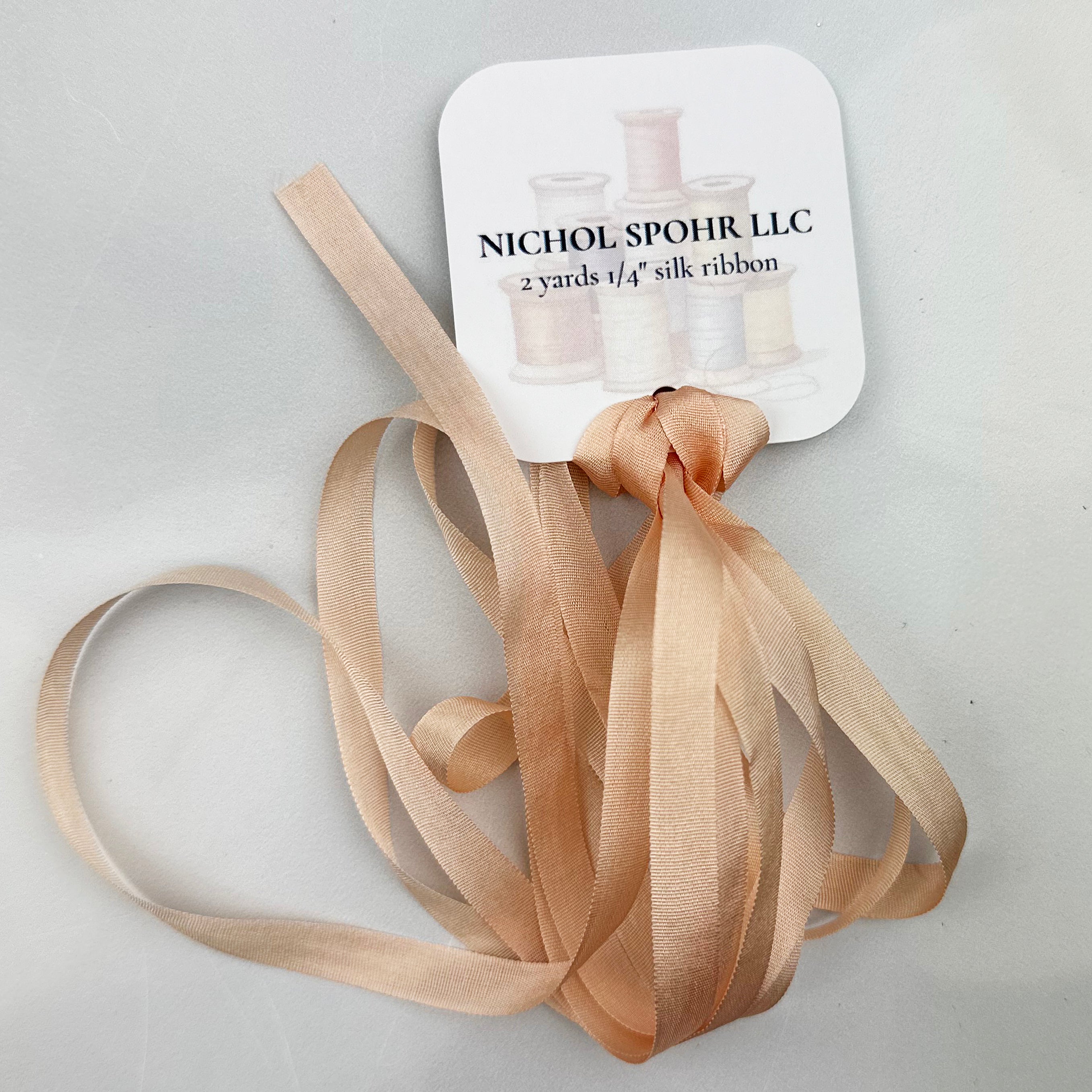 1/4" Silk Ribbon - Peach Champagne