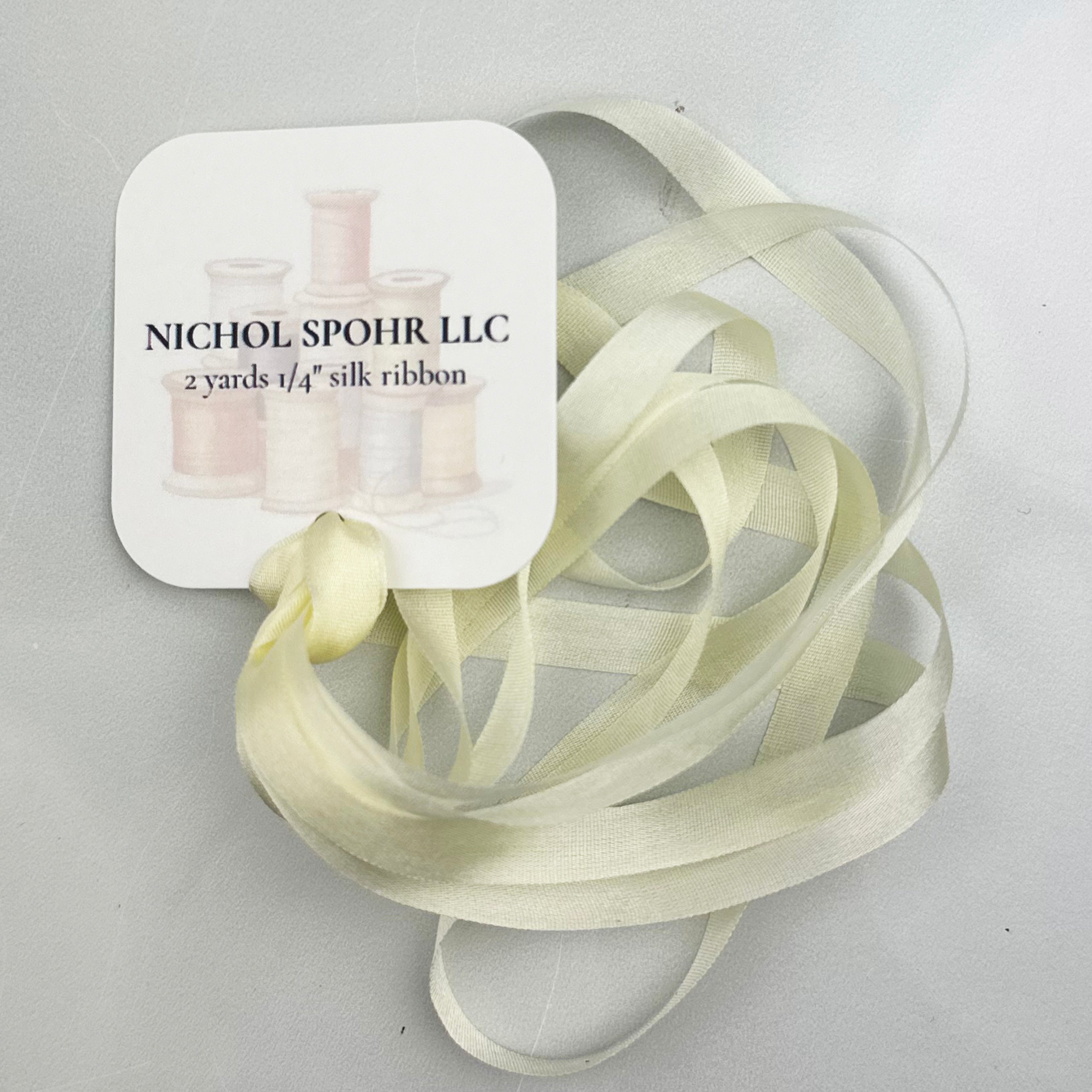 1/4" Silk Ribbon - Ivory Buttercream