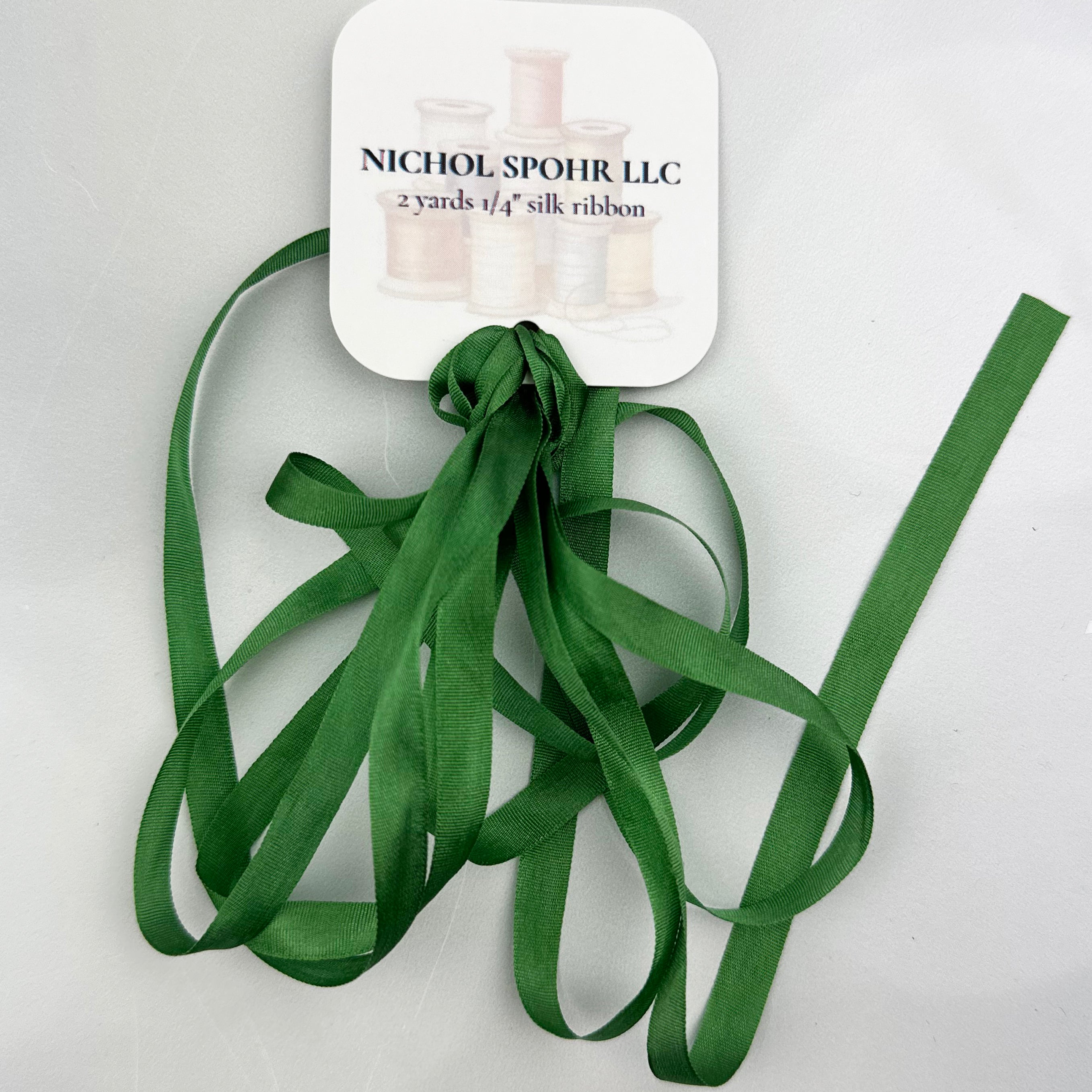 1/4" Silk Ribbon - Green