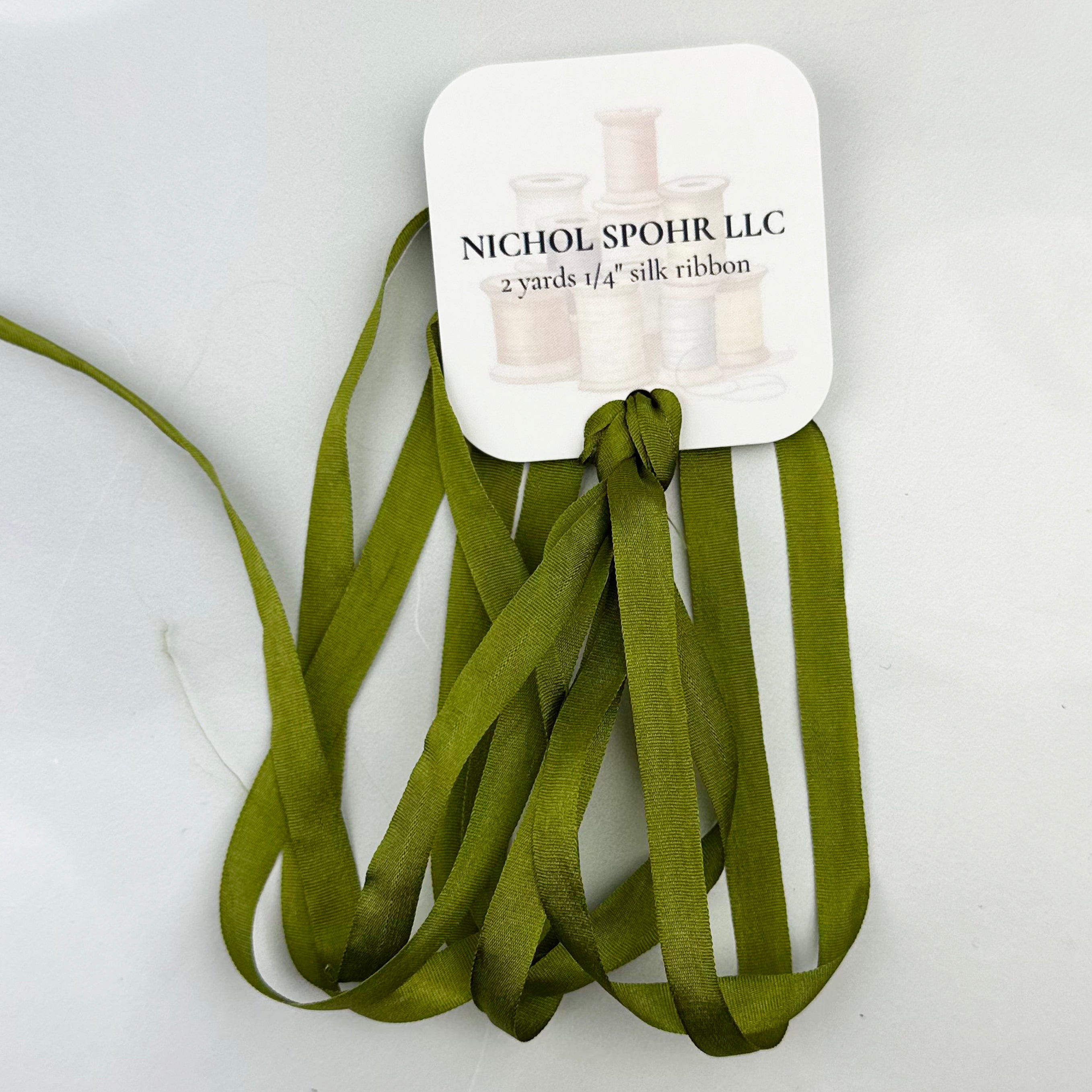 1/4" Silk Ribbon - Moss