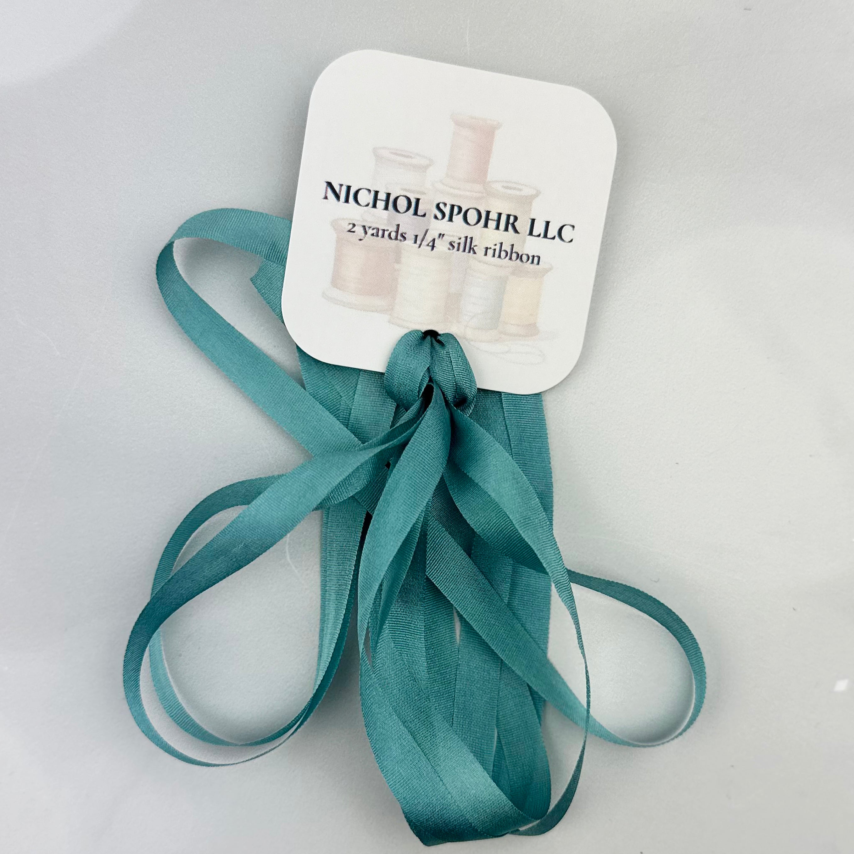 1/4" Silk Ribbon - Teal