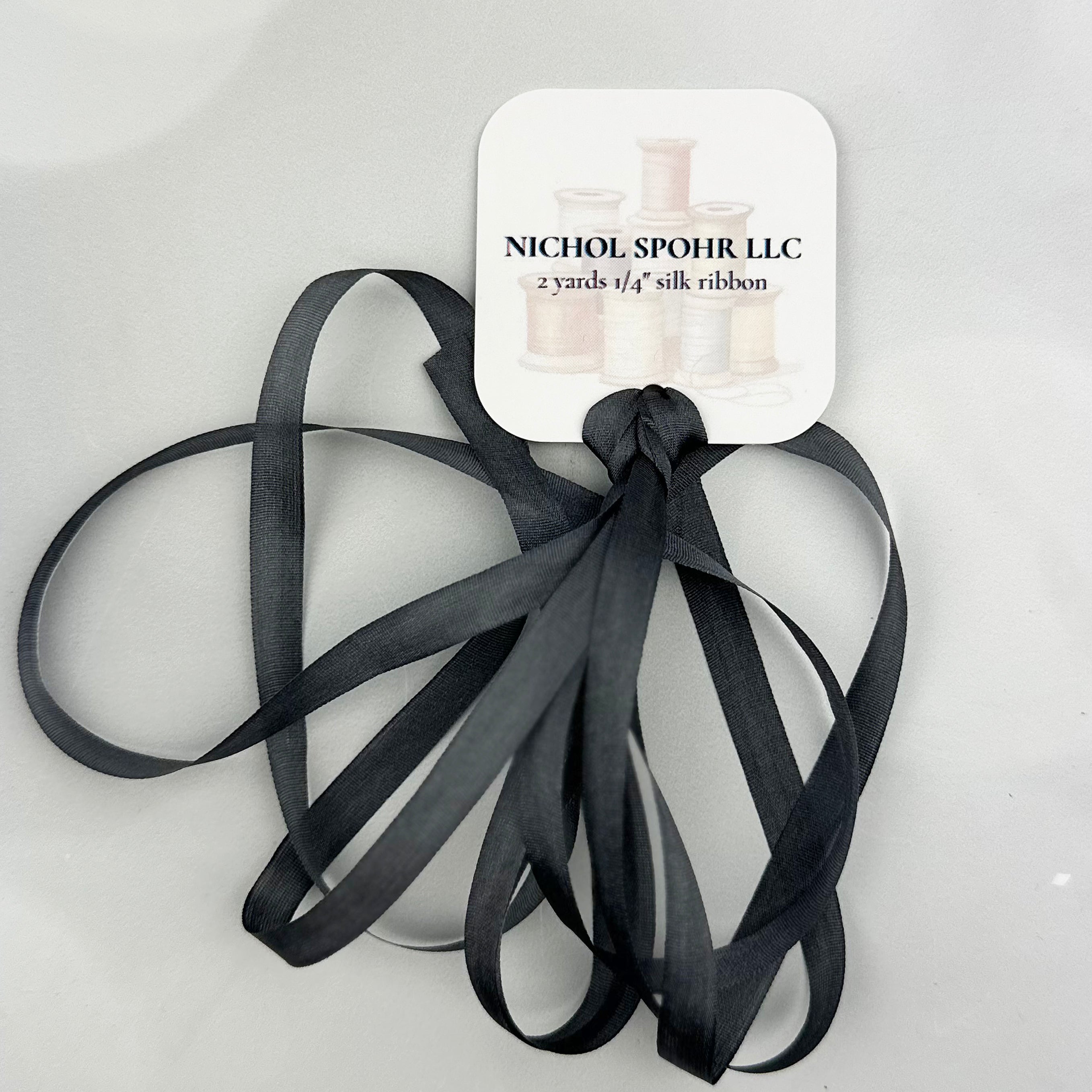 1/4" Silk Ribbon - Blackened