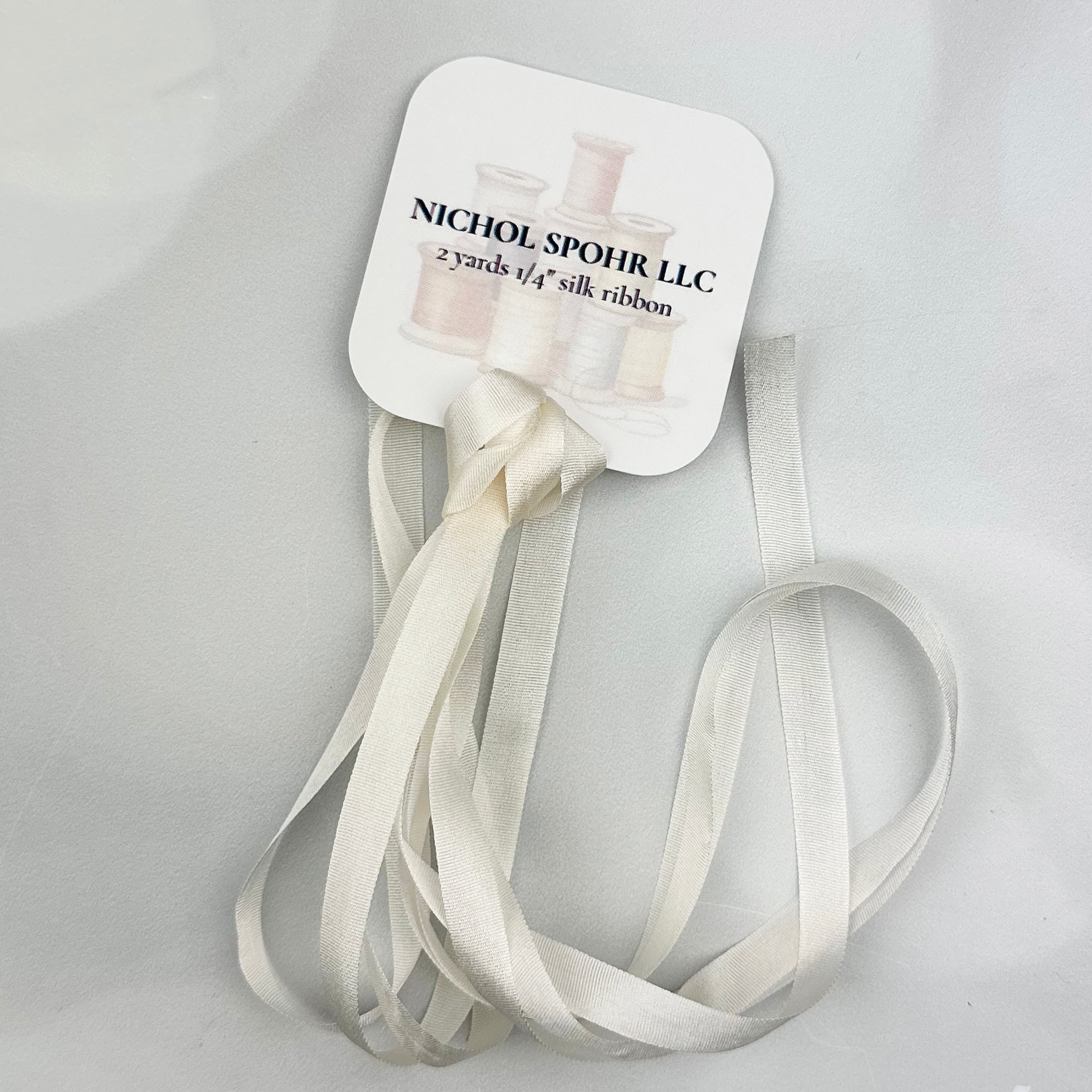 1/4" Silk Ribbon - Mother of Pearl