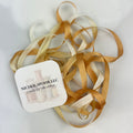 1/4" Silk Ribbon - Pale Gold and White