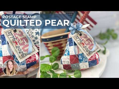 FREE Quilted Postage Stamp Pear Template